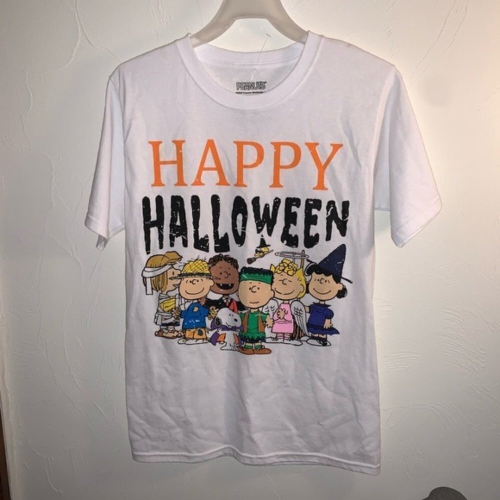Peanuts Happy Halloween Character Graphic Unisex Tee Size Small